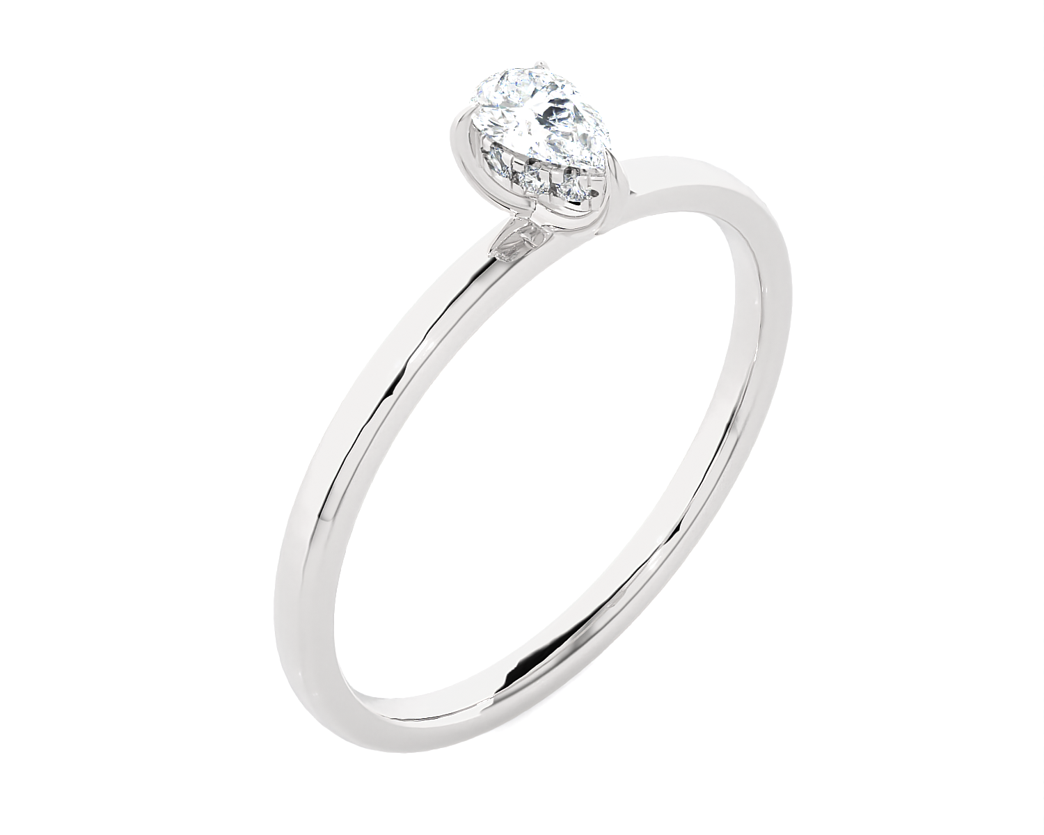 Pear-Shaped Lab Grown Diamond Solitaire Engagement Ring
