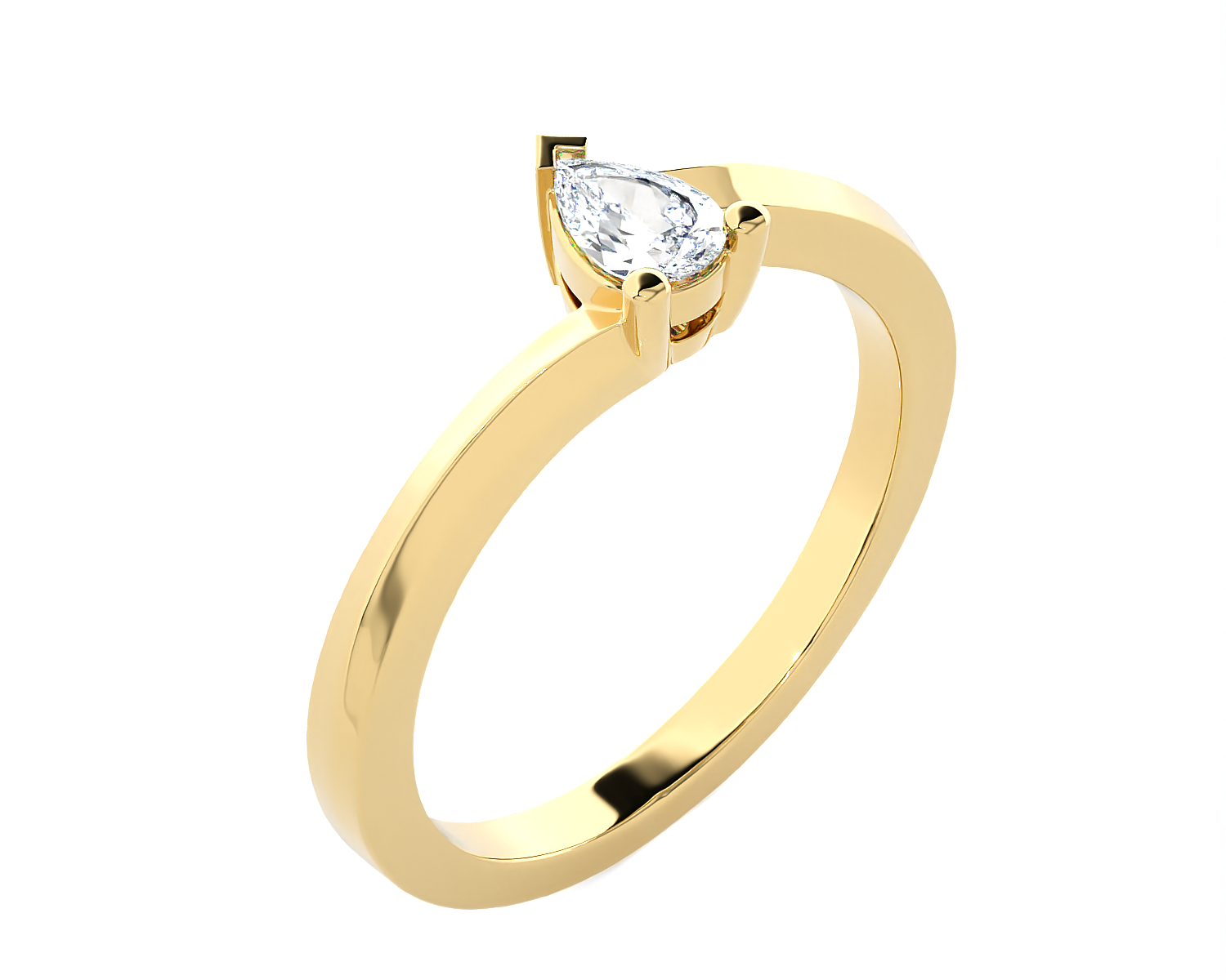 Pear-Shaped Lab Grown Diamond Solitaire Engagement Ring
