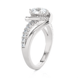 1 1/3 ctw Round Lab Grown Diamond Side Stone Engagement Ring