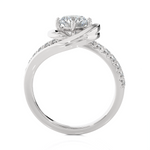 1 1/3 ctw Round Lab Grown Diamond Side Stone Engagement Ring