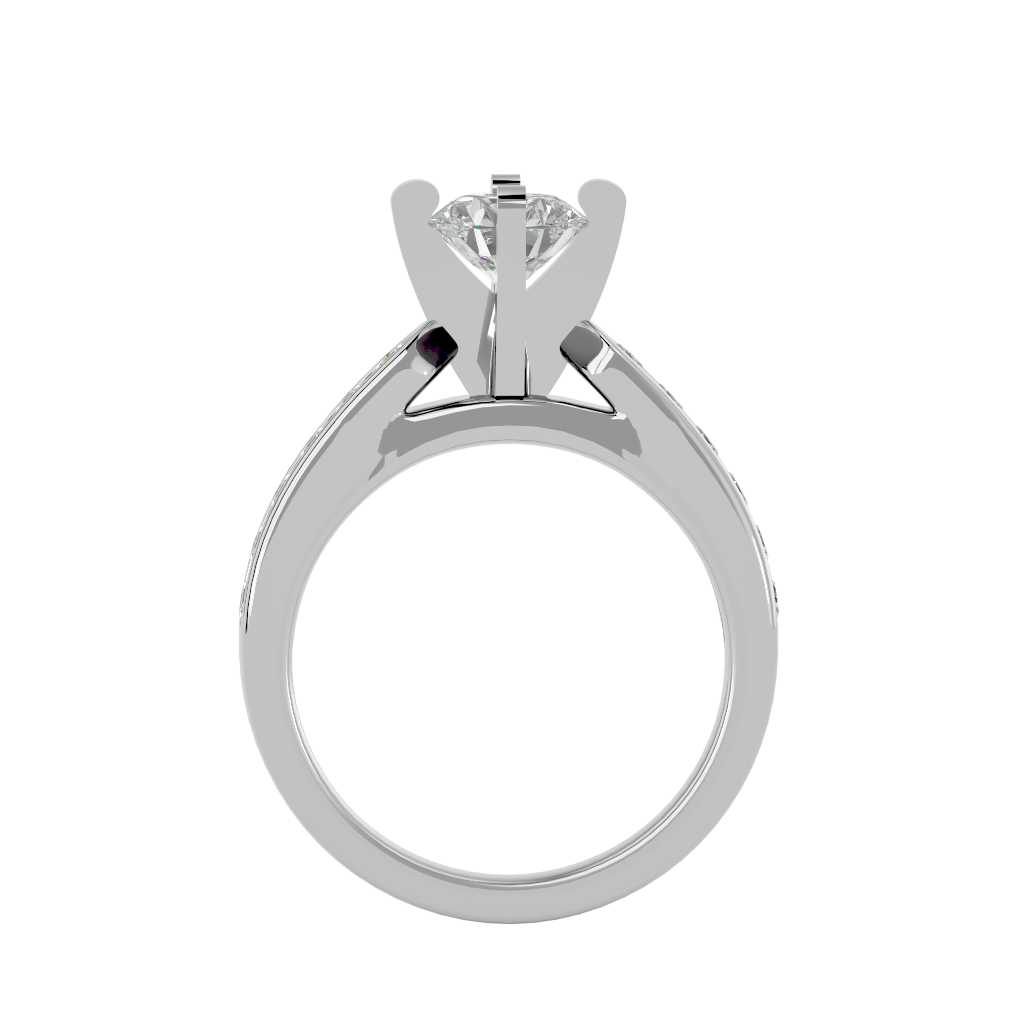 1 1/5 ctw Round Lab Grown Diamond Side Stone Engagement Ring