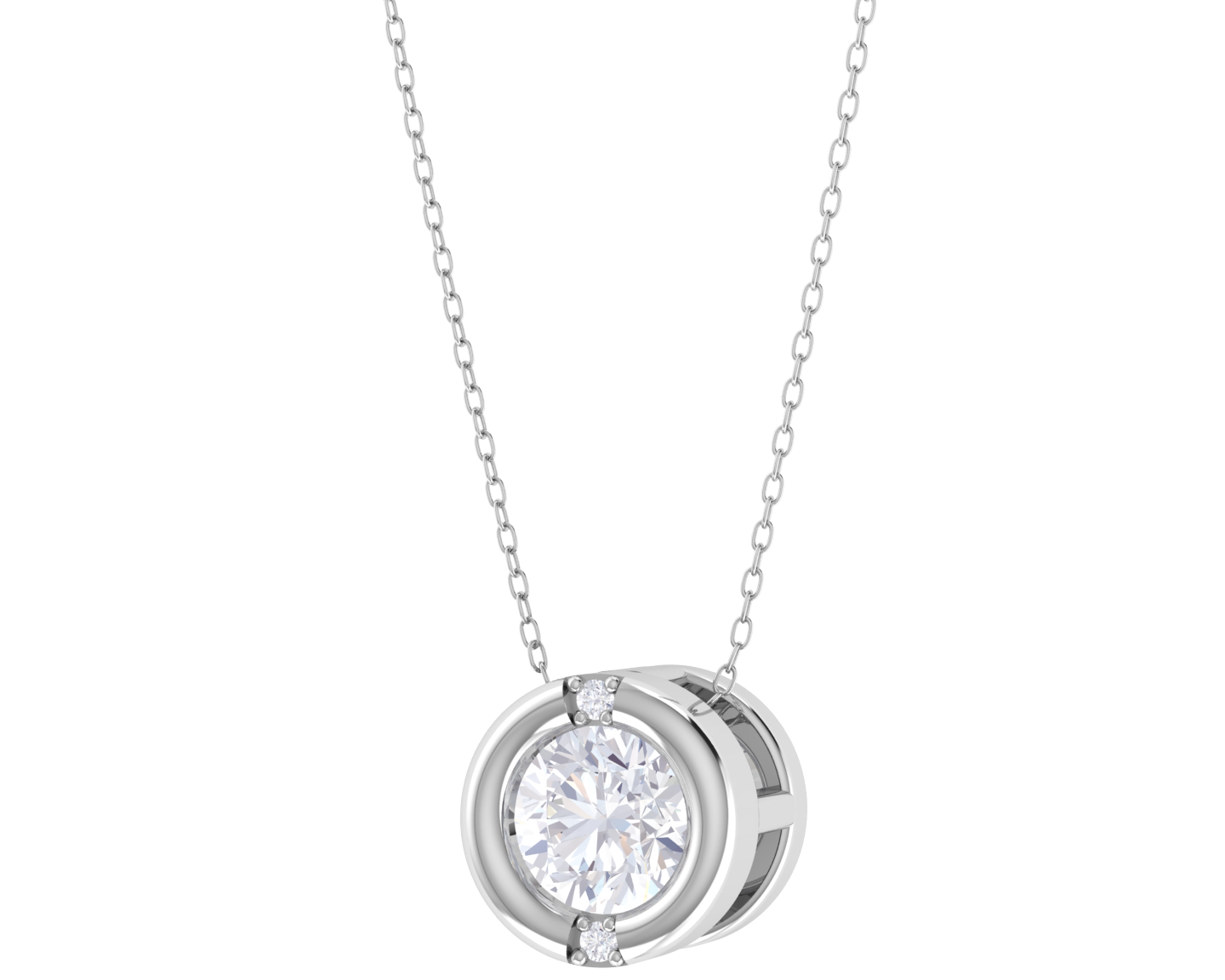 Round Lab Grown Diamond Solitaire Pendant