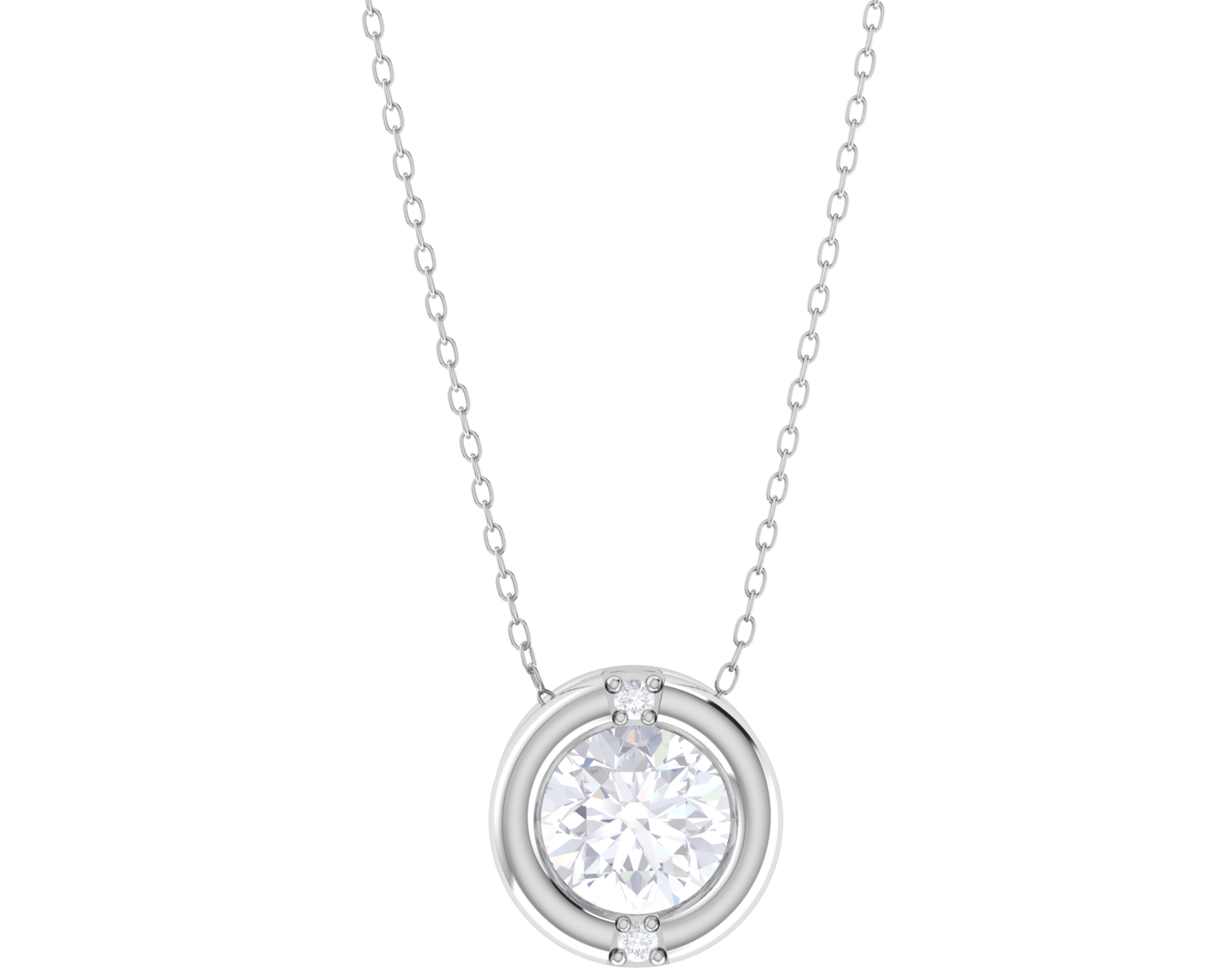 Round Lab Grown Diamond Solitaire Pendant