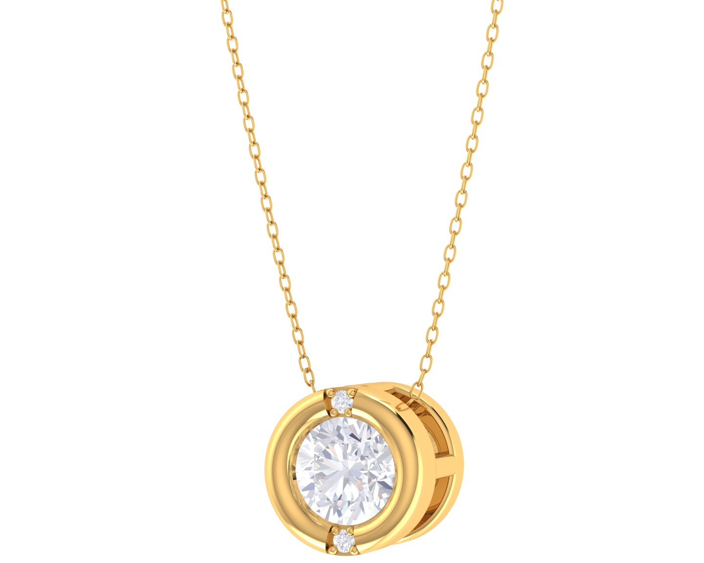 Round Lab Grown Diamond Solitaire Pendant