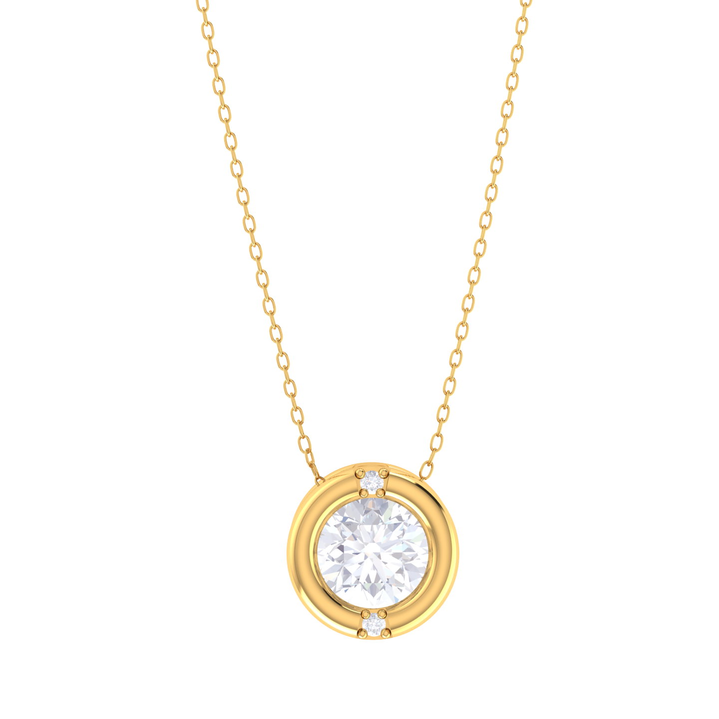Round Lab Grown Diamond Solitaire Pendant