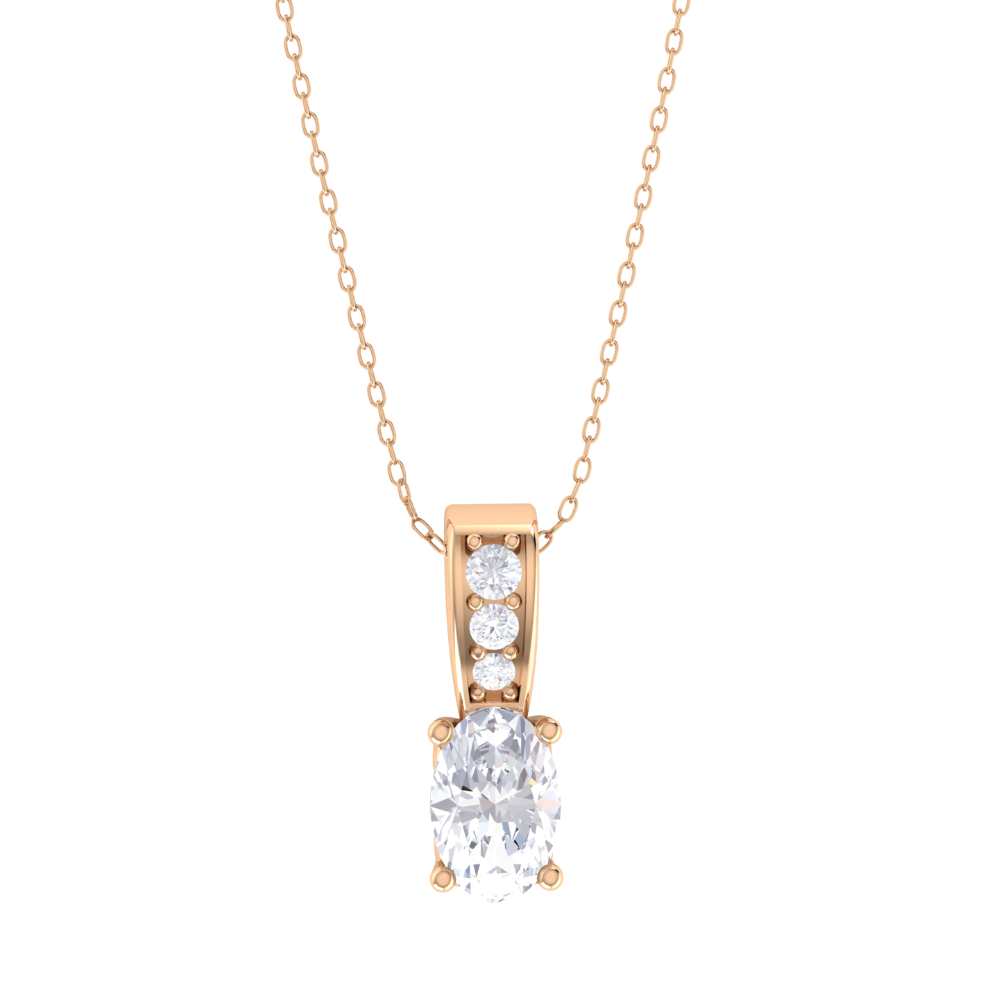 Oval Lab Grown Diamond Solitaire Pendant