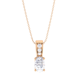 Oval Lab Grown Diamond Solitaire Pendant