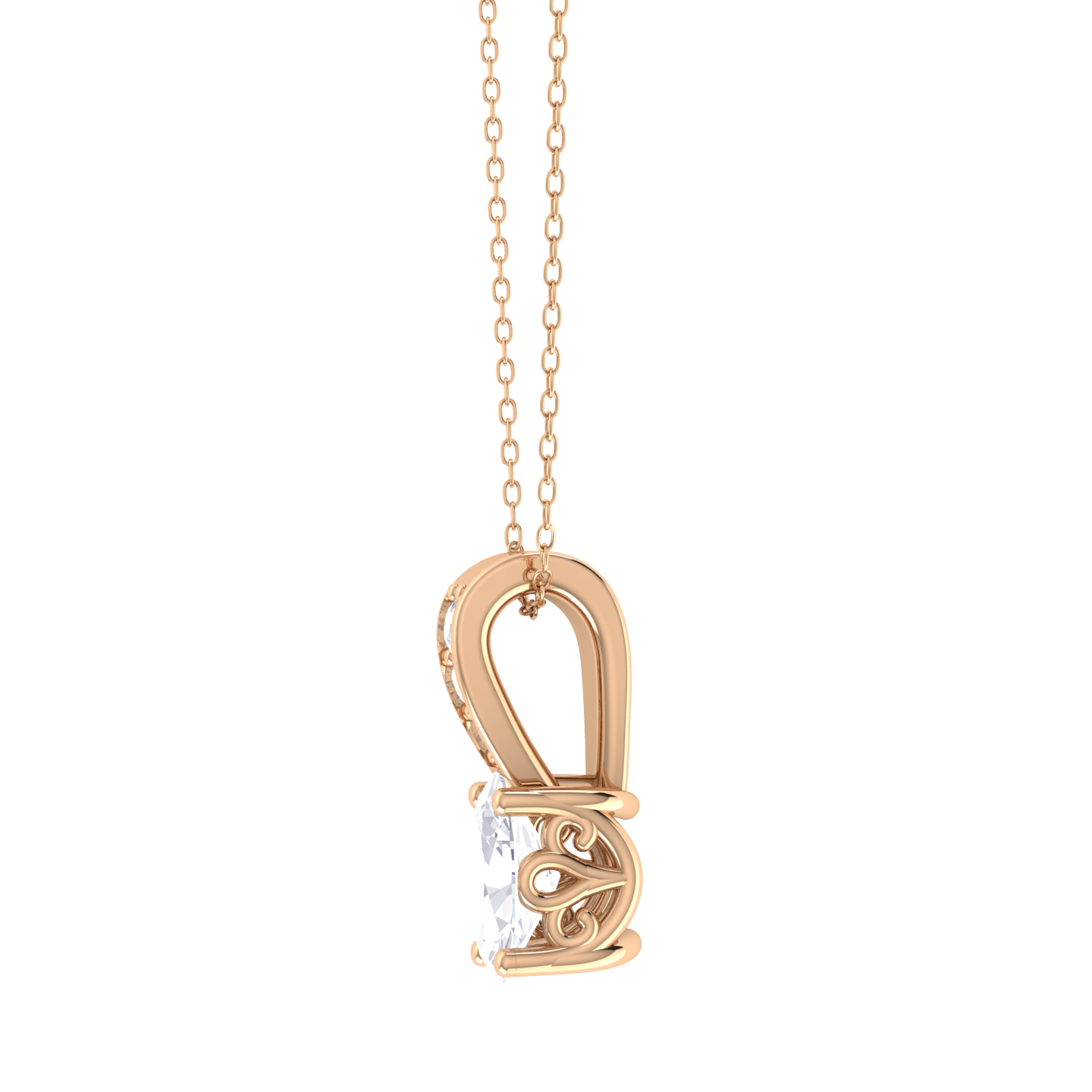 Oval Lab Grown Diamond Solitaire Pendant