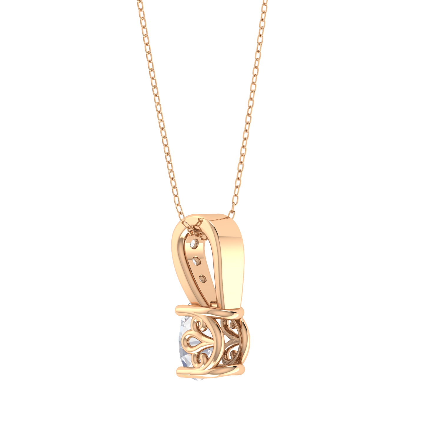 Oval Lab Grown Diamond Solitaire Pendant