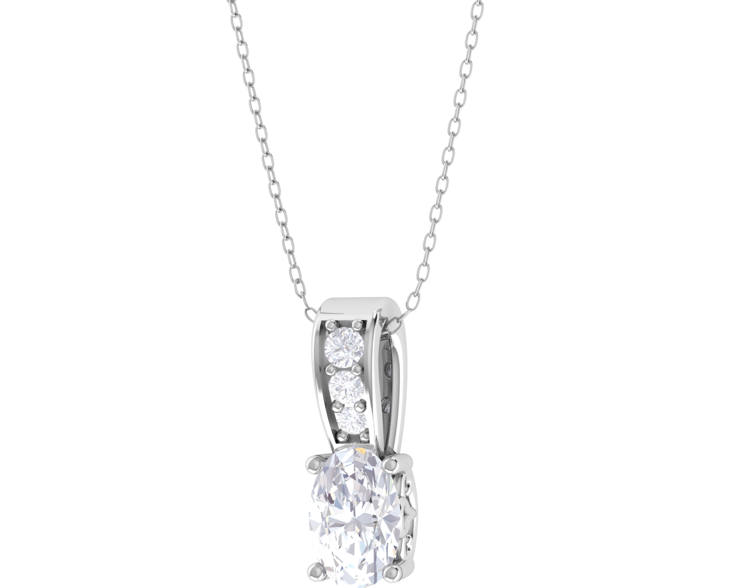 Oval Lab Grown Diamond Solitaire Pendant