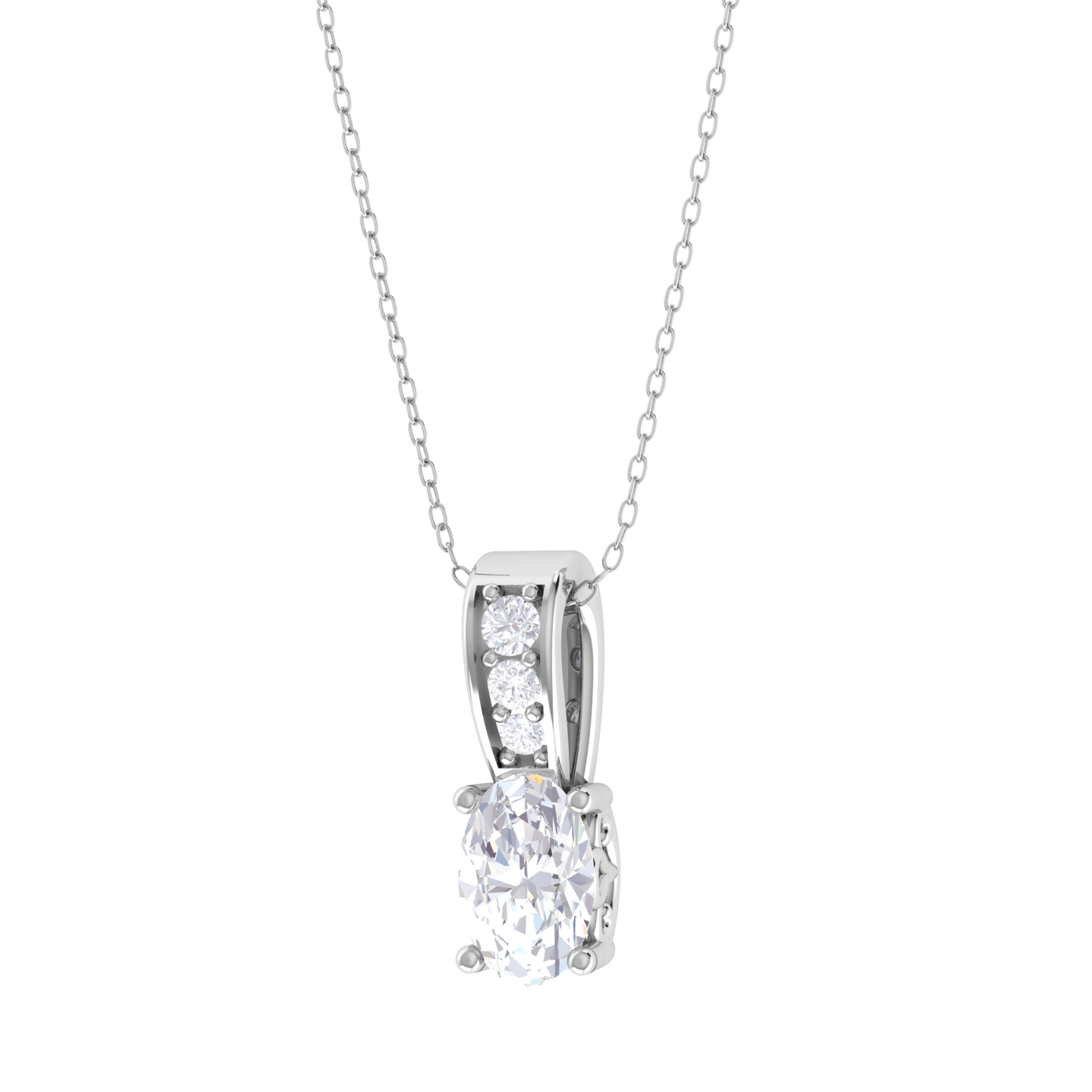 Oval Lab Grown Diamond Solitaire Pendant