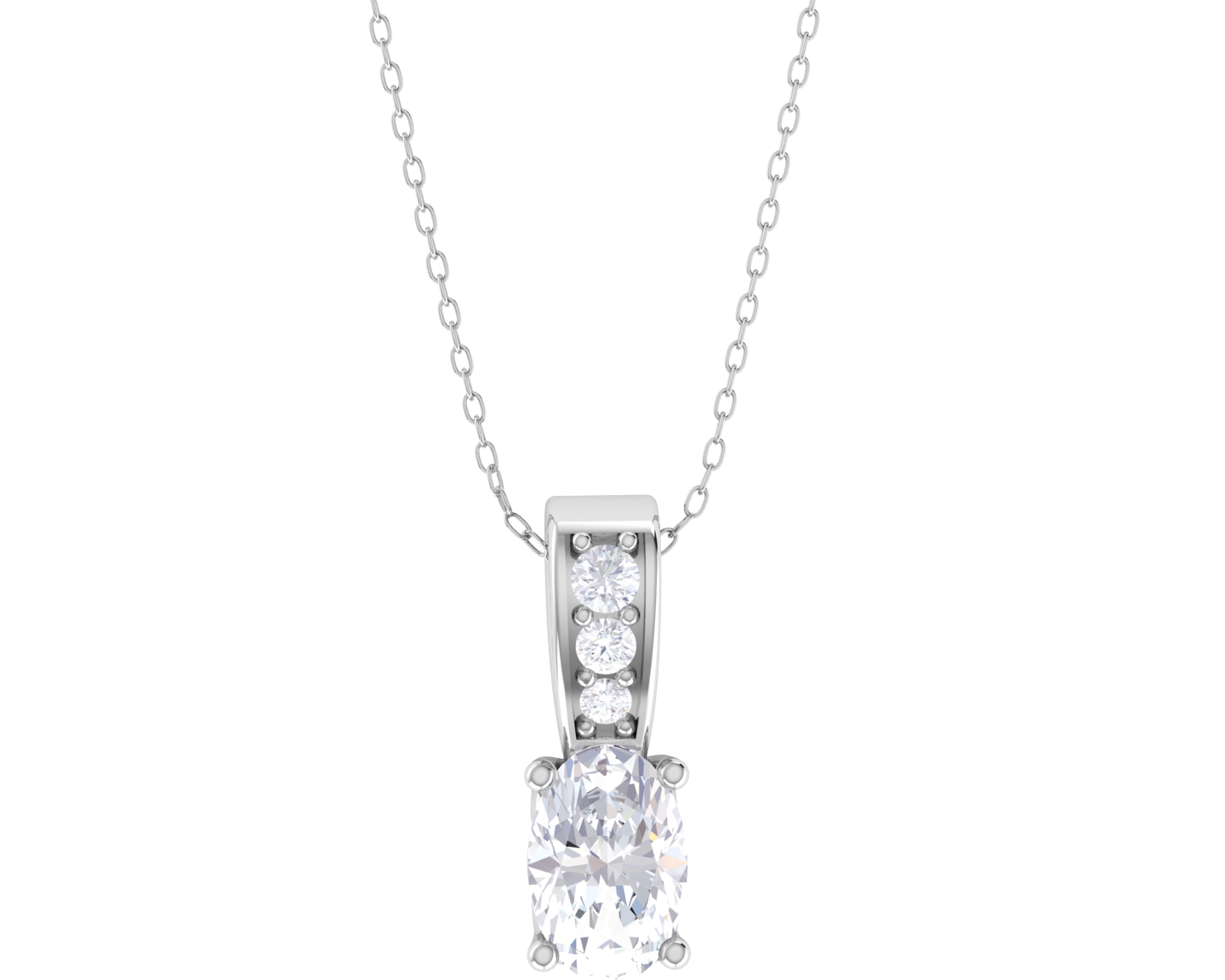 Oval Lab Grown Diamond Solitaire Pendant