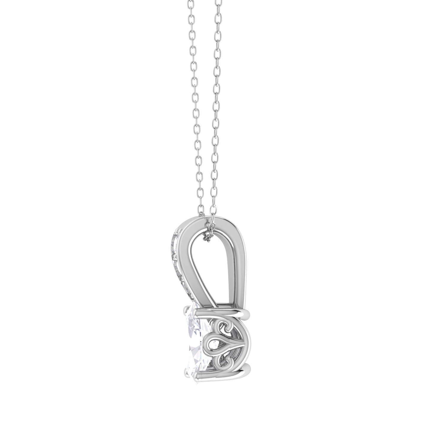 Oval Lab Grown Diamond Solitaire Pendant