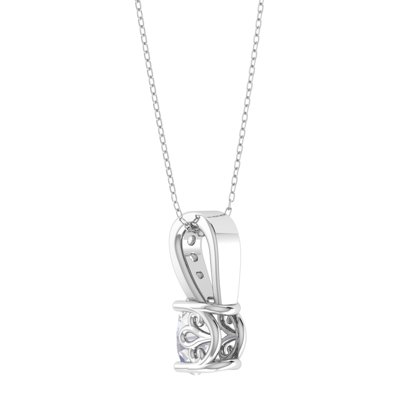 Oval Lab Grown Diamond Solitaire Pendant