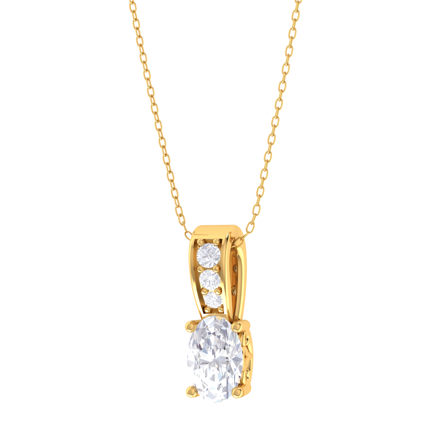 Oval Lab Grown Diamond Solitaire Pendant