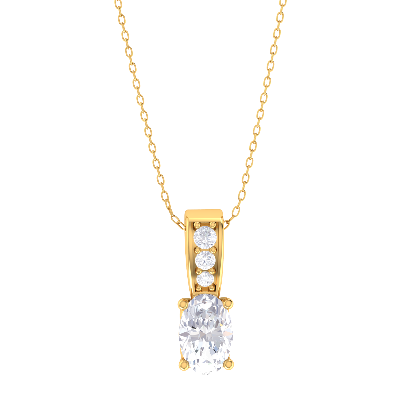 Oval Lab Grown Diamond Solitaire Pendant