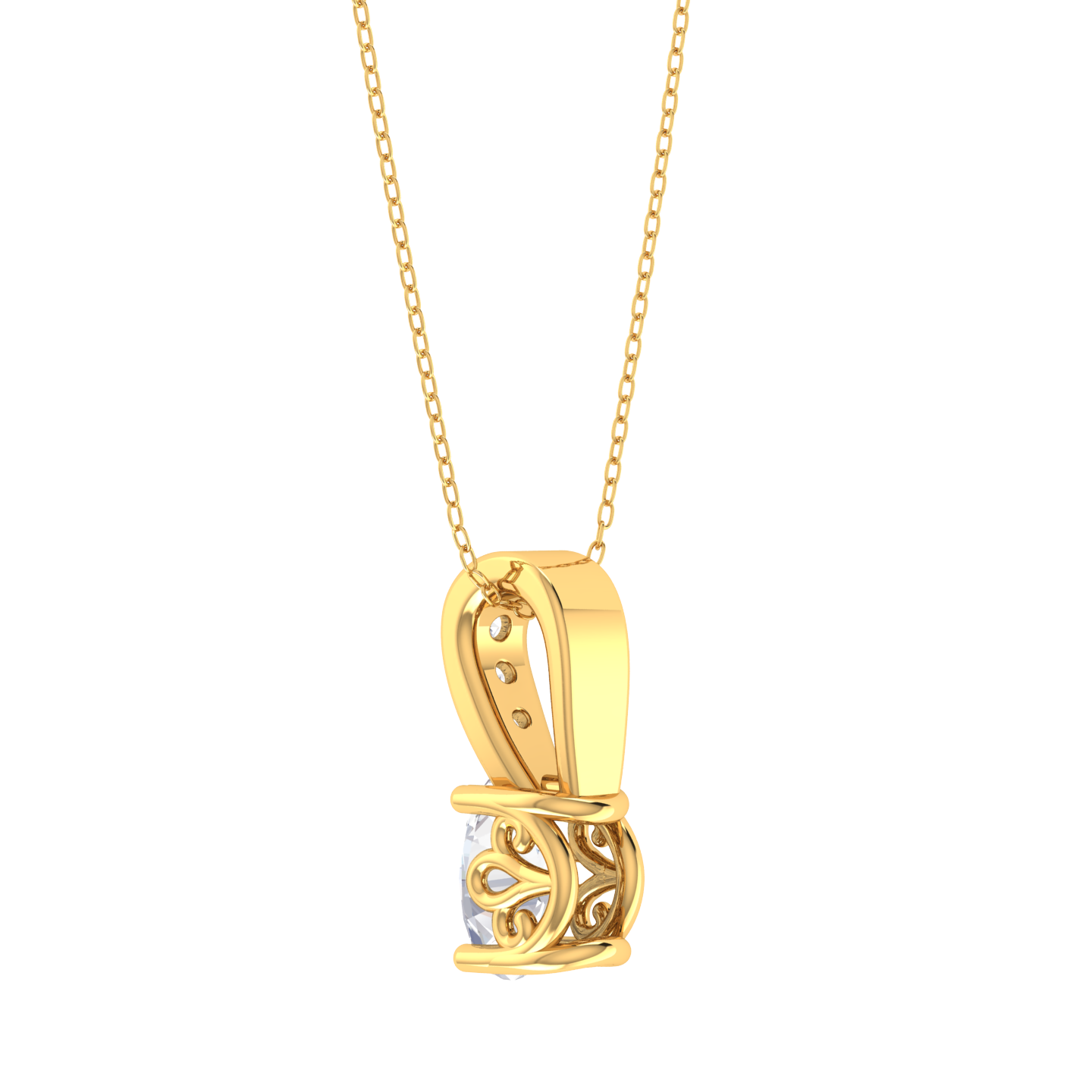 Oval Lab Grown Diamond Solitaire Pendant