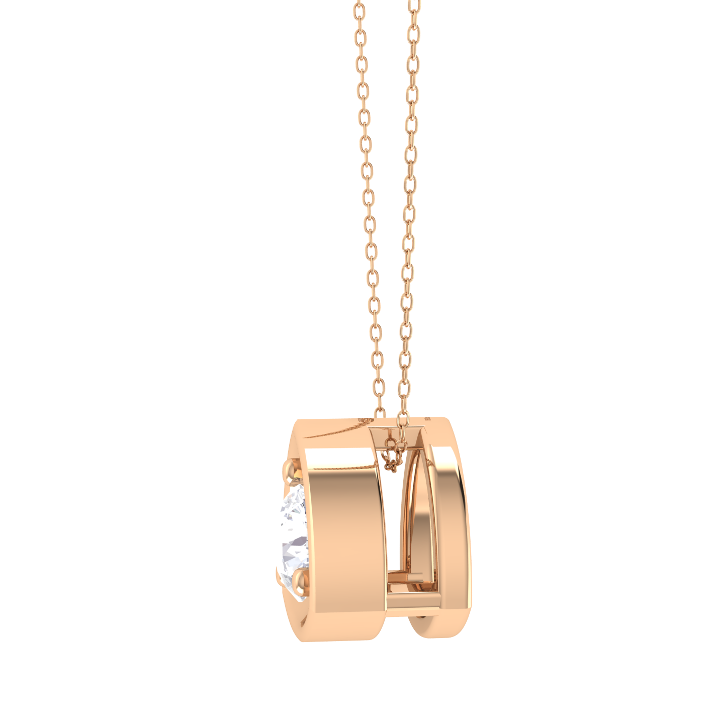 Round Lab Grown Diamond Solitaire Pendant
