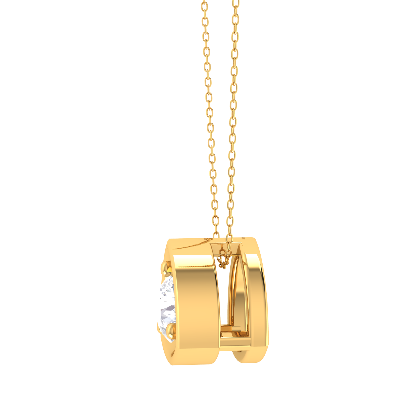 Round Lab Grown Diamond Solitaire Pendant