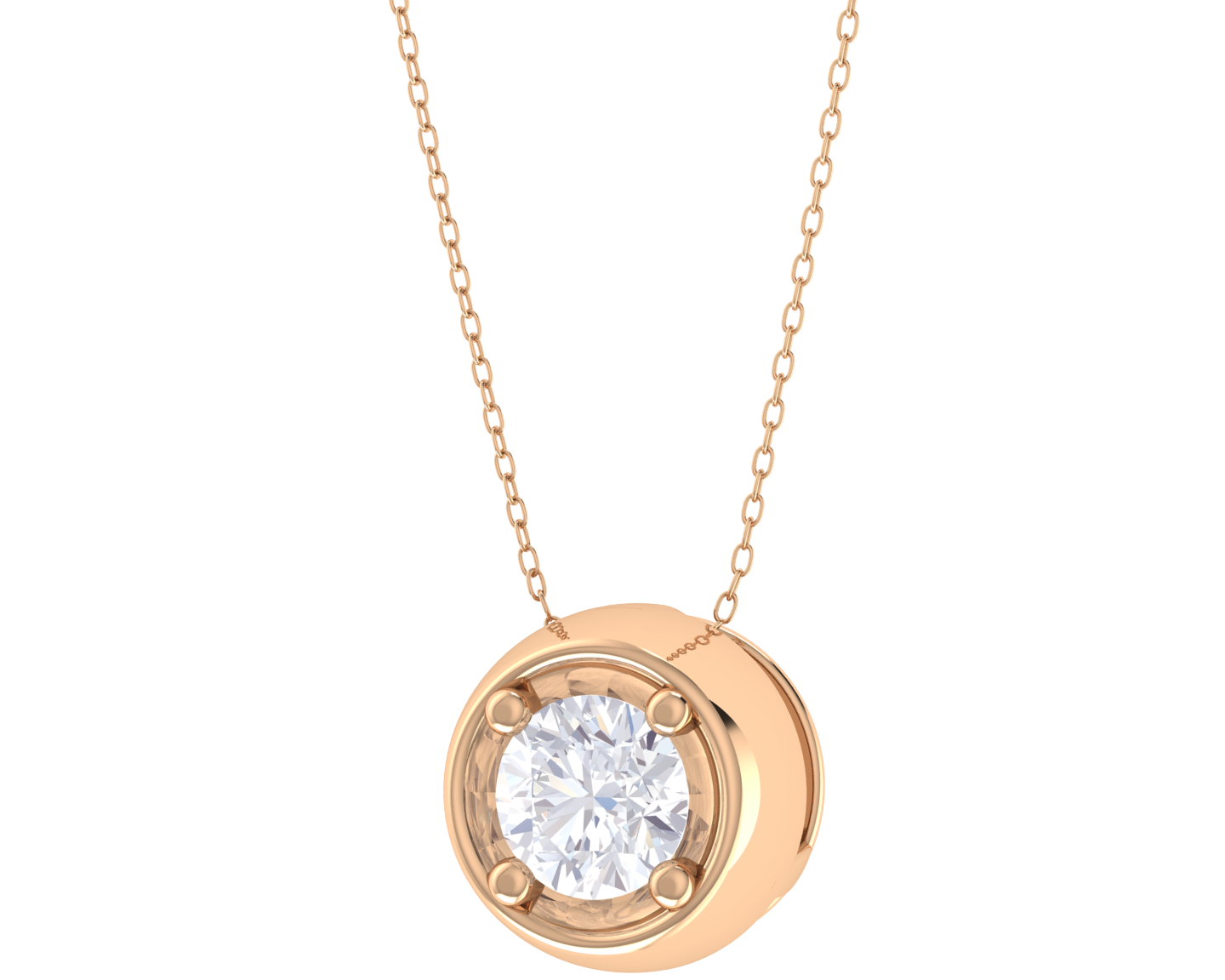 Round Lab Grown Diamond Solitaire Pendant