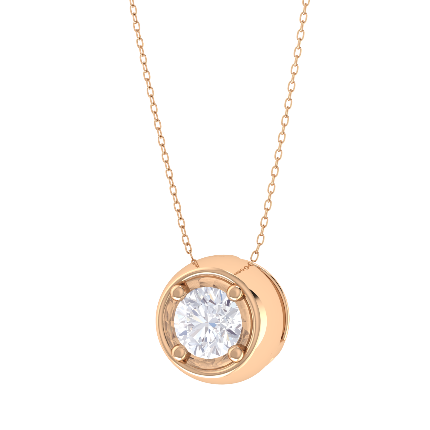 Round Lab Grown Diamond Solitaire Pendant