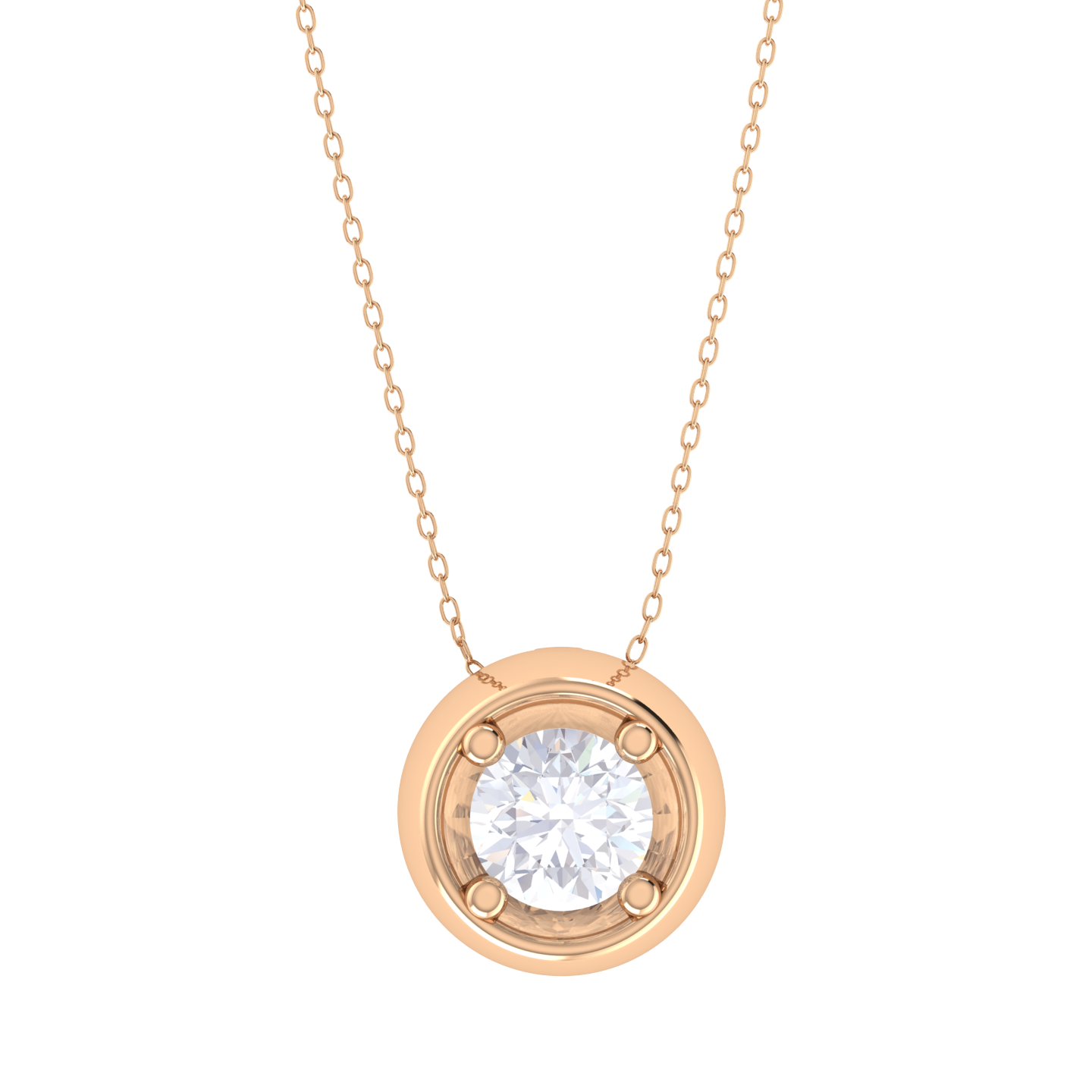 Round Lab Grown Diamond Solitaire Pendant