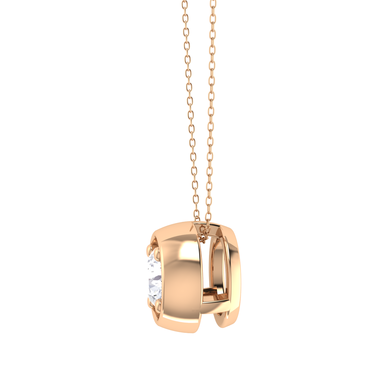 Round Lab Grown Diamond Solitaire Pendant