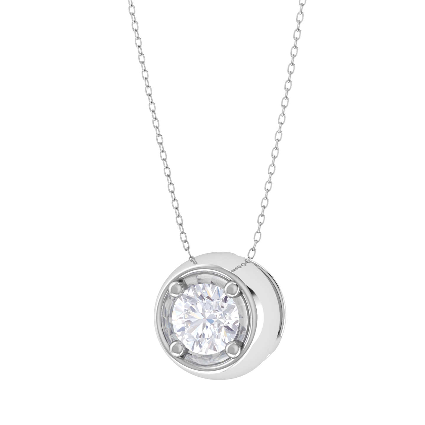 Round Lab Grown Diamond Solitaire Pendant
