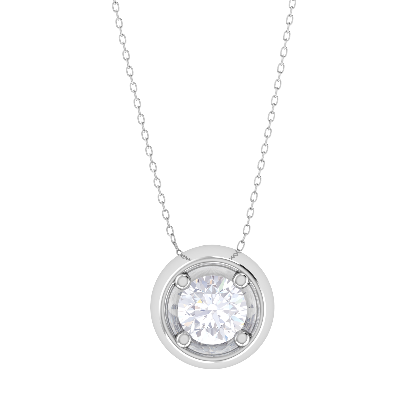 Round Lab Grown Diamond Solitaire Pendant