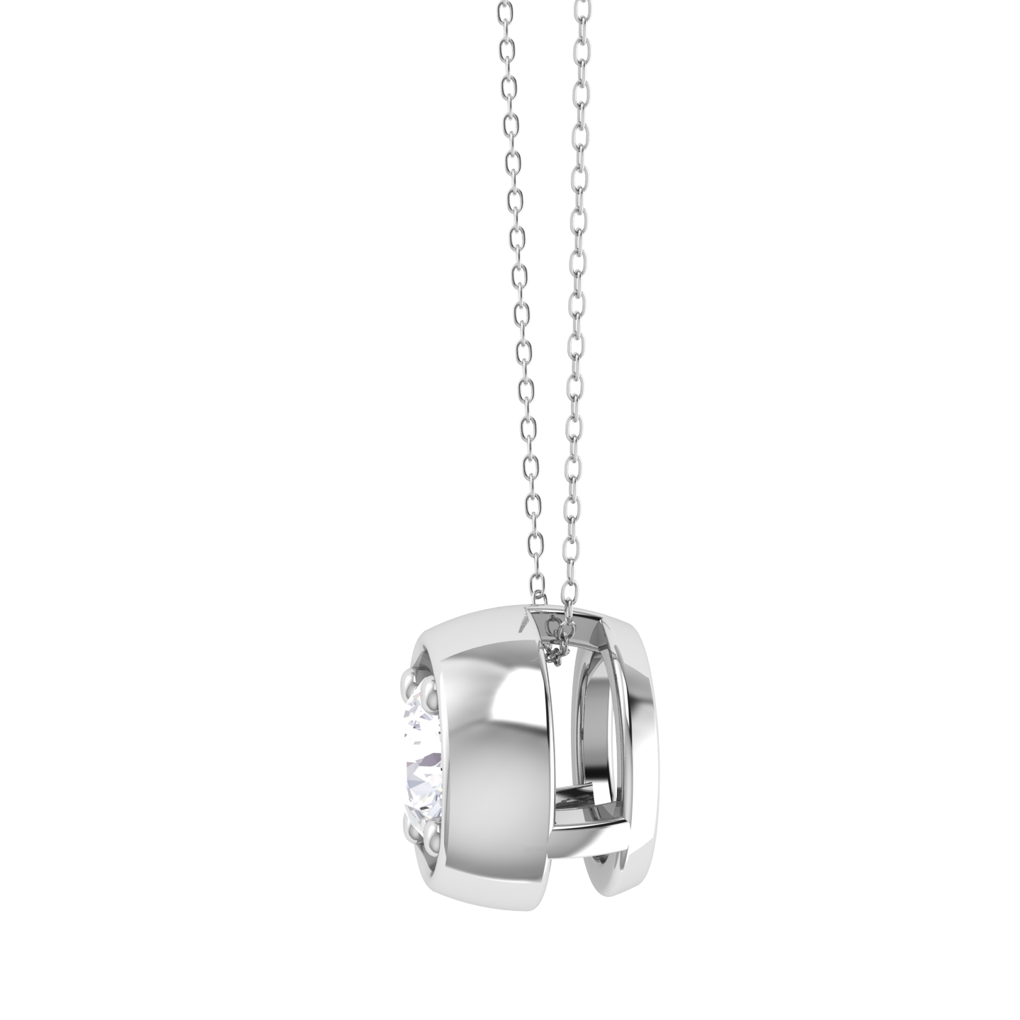 Round Lab Grown Diamond Solitaire Pendant
