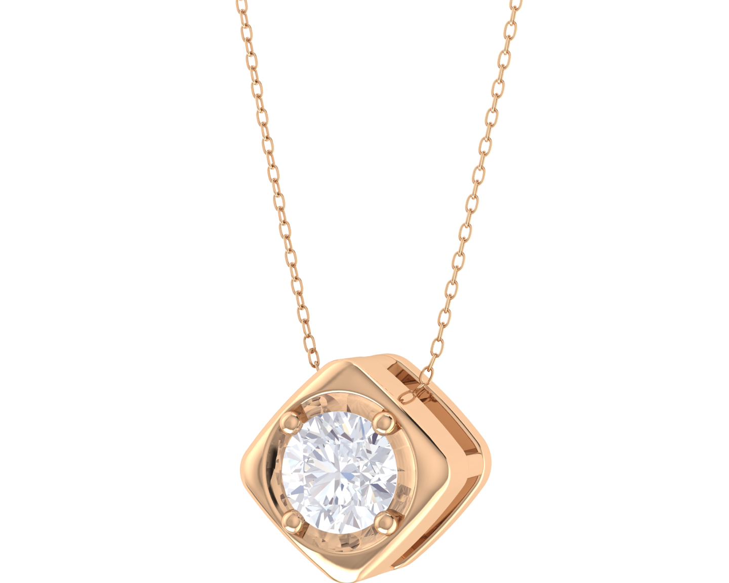 Round Lab Grown Diamond Solitaire Pendant