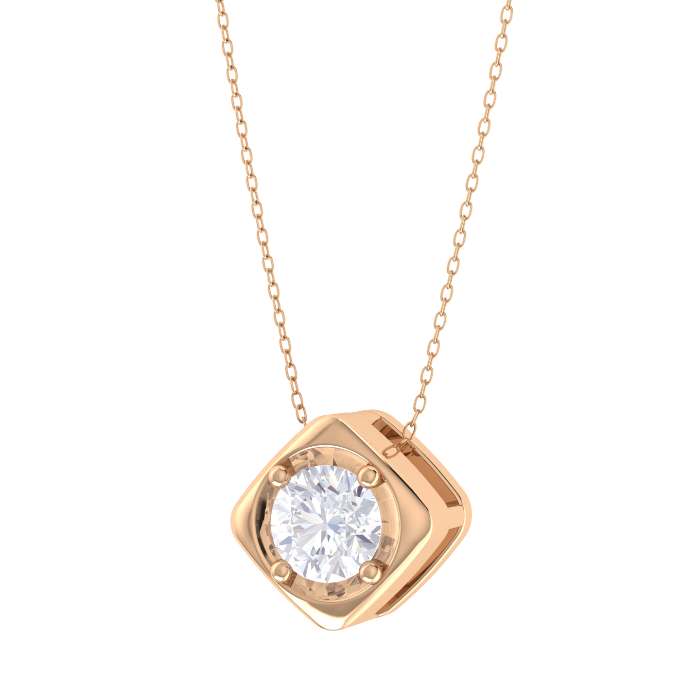 Round Lab Grown Diamond Solitaire Pendant
