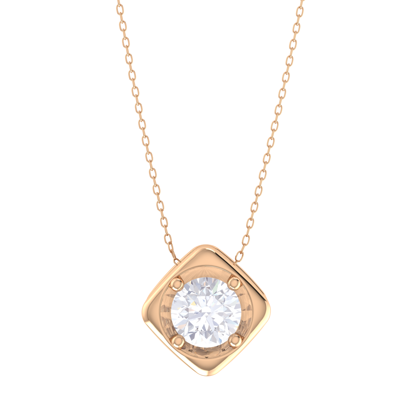 Round Lab Grown Diamond Solitaire Pendant