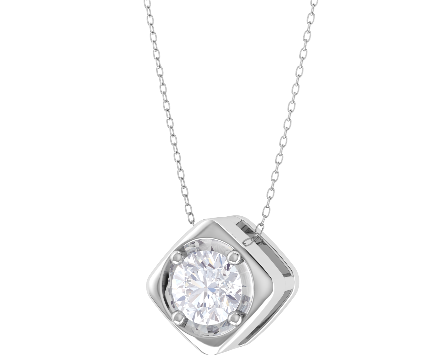 Round Lab Grown Diamond Solitaire Pendant