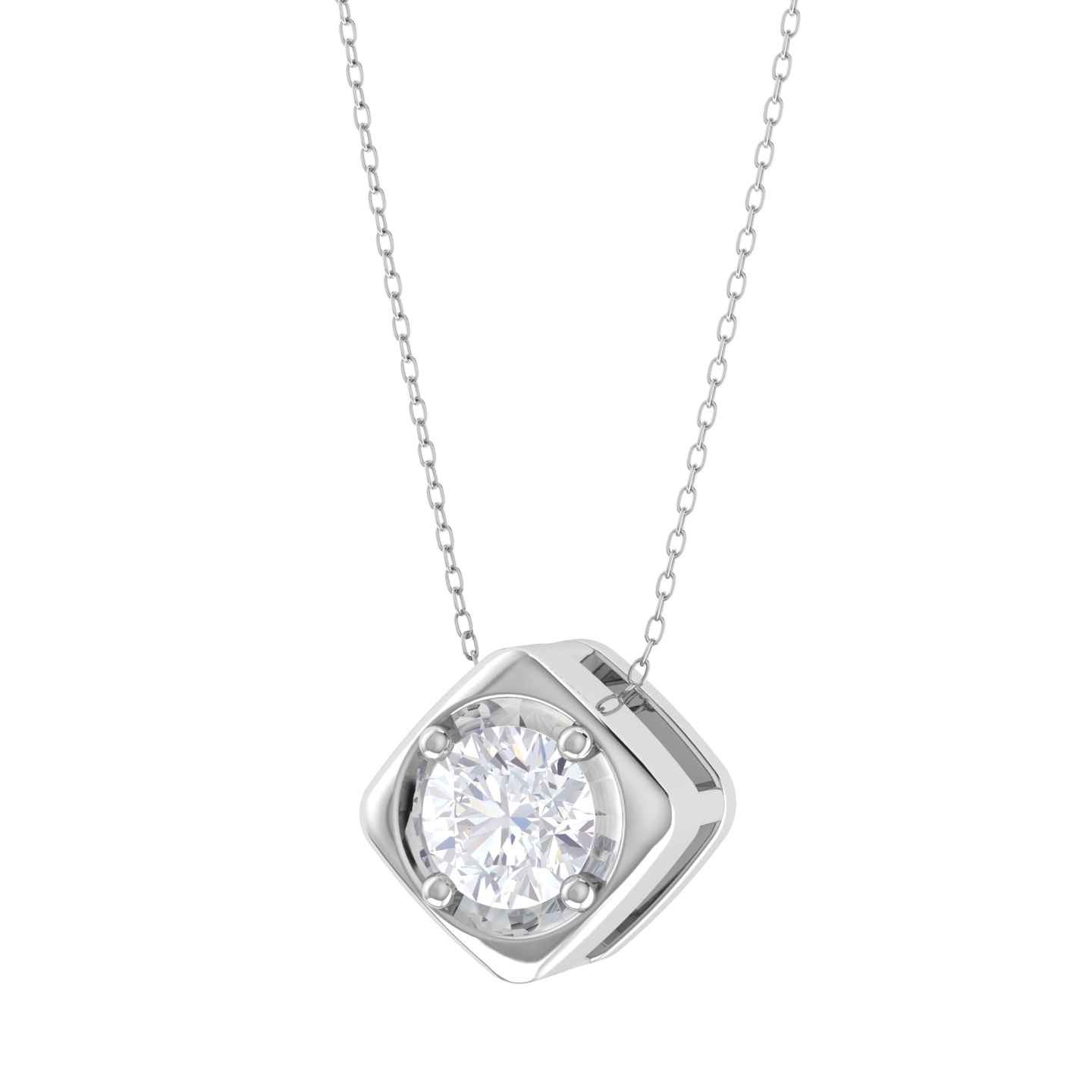Round Lab Grown Diamond Solitaire Pendant