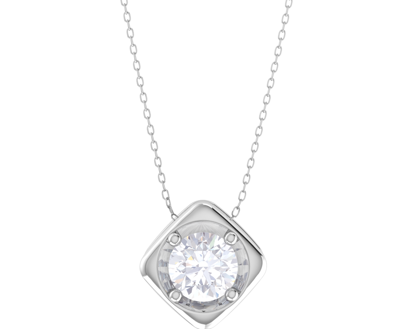 Round Lab Grown Diamond Solitaire Pendant