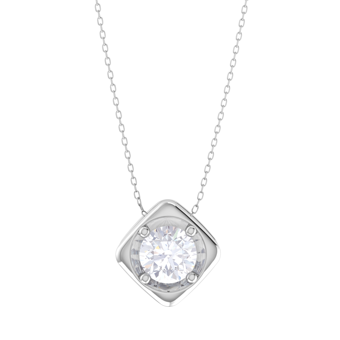 Round Lab Grown Diamond Solitaire Pendant