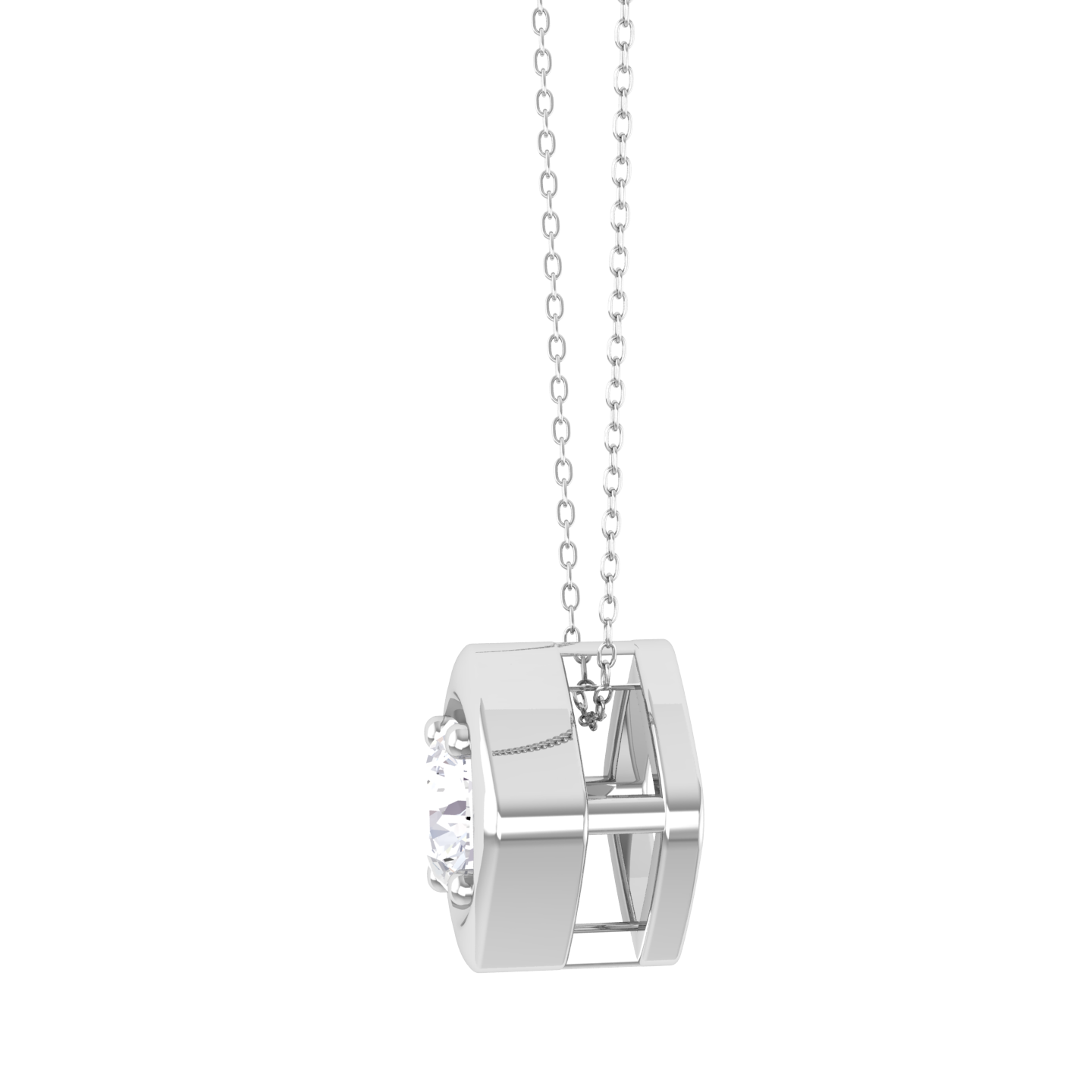 Round Lab Grown Diamond Solitaire Pendant