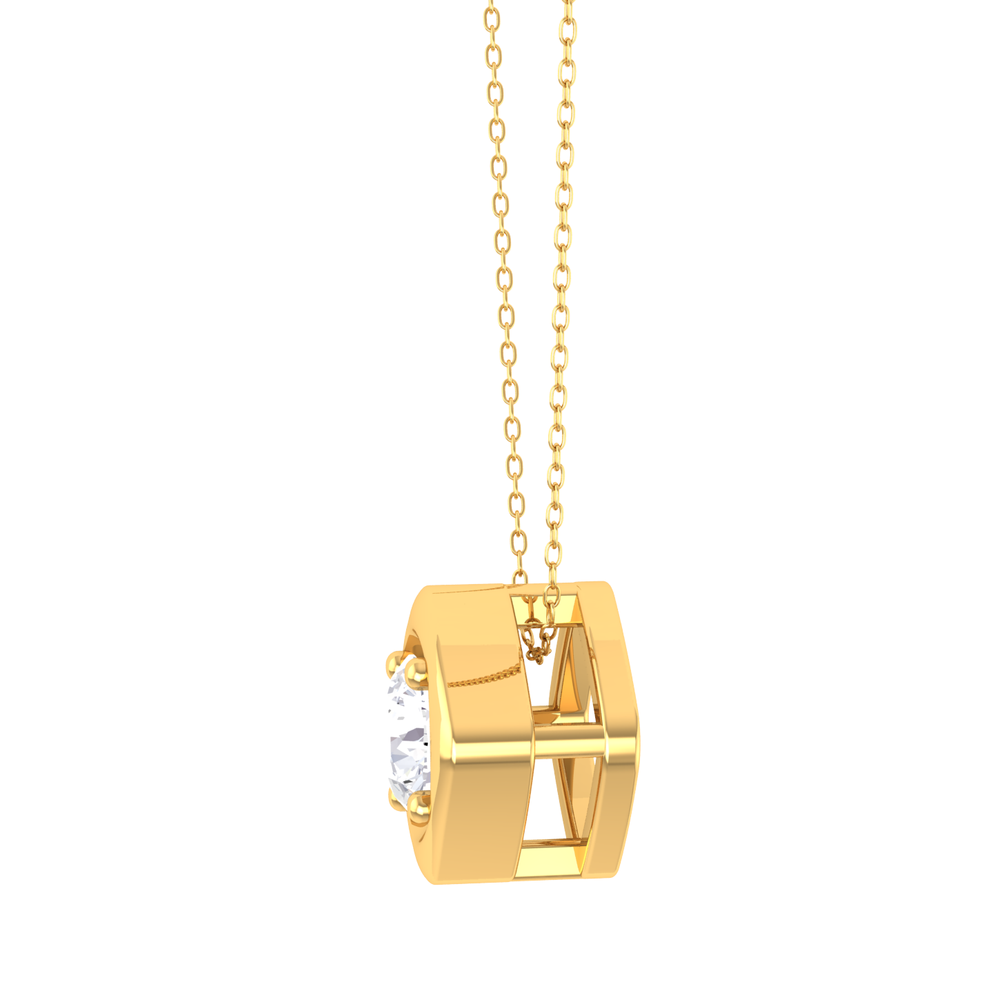 Round Lab Grown Diamond Solitaire Pendant
