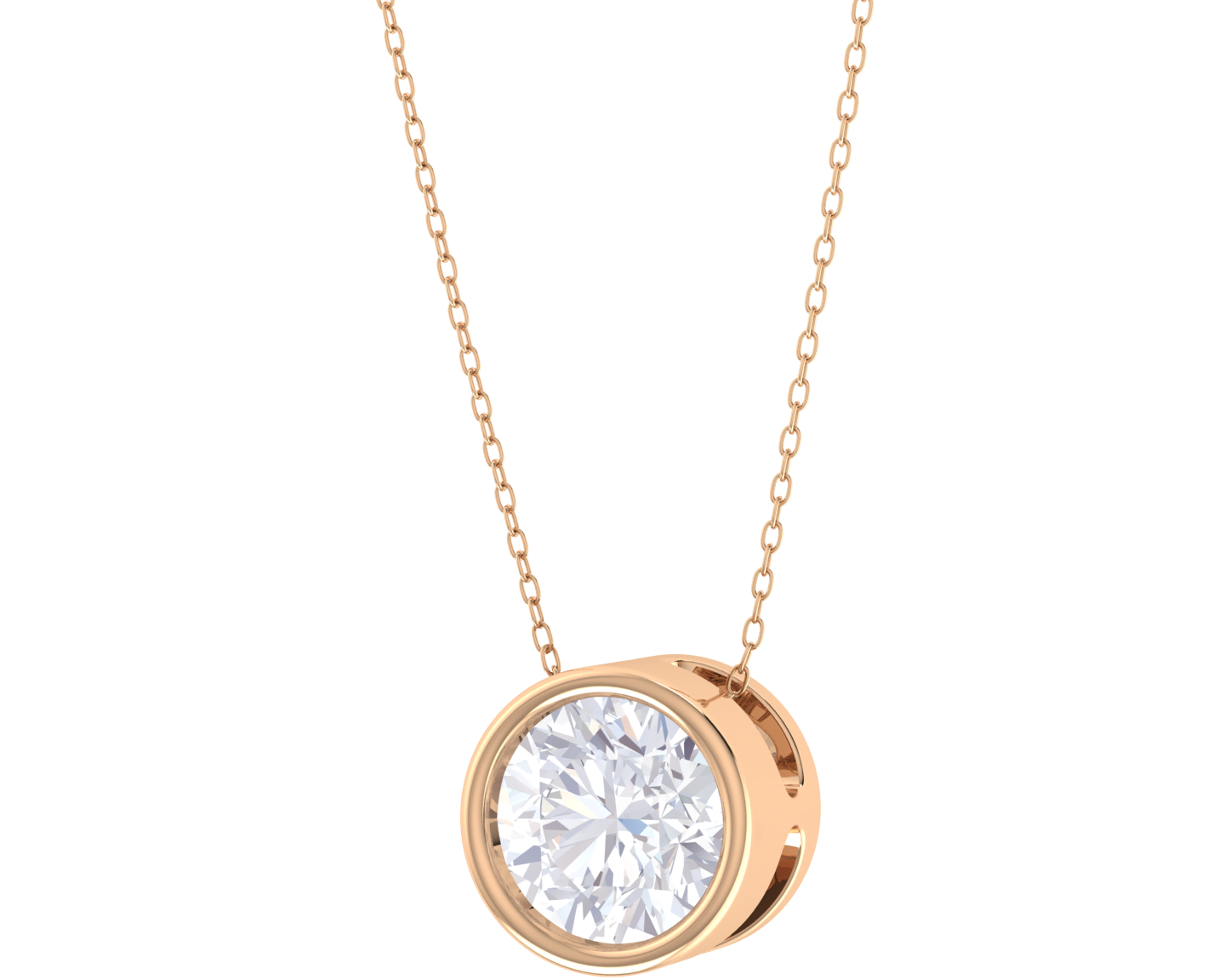 Round Lab Grown Diamond Solitaire Pendant