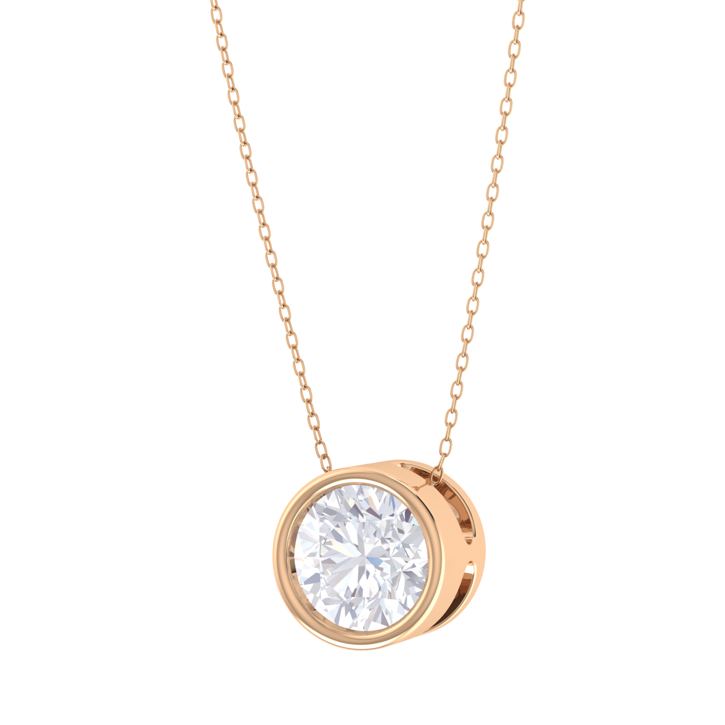 Round Lab Grown Diamond Solitaire Pendant