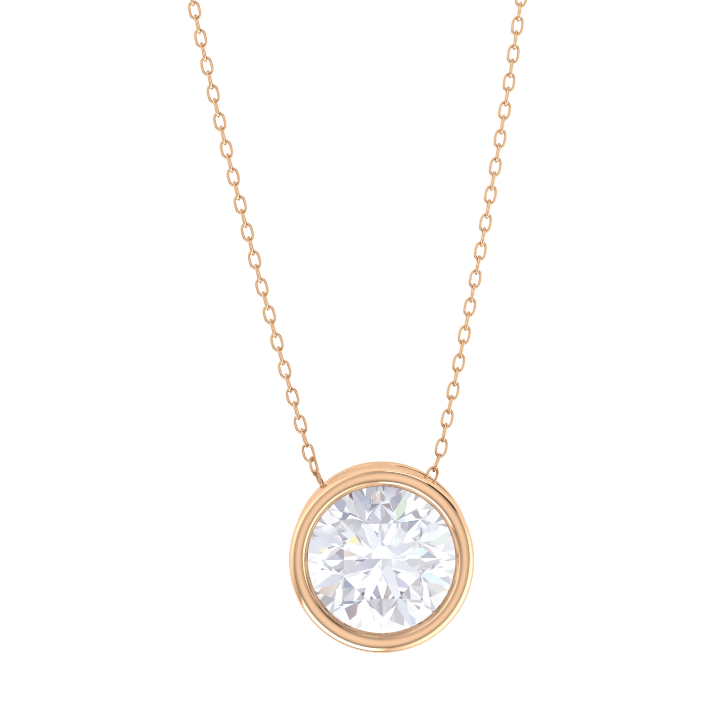 Round Lab Grown Diamond Solitaire Pendant