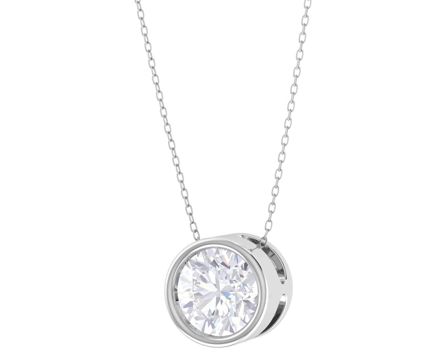 Round Lab Grown Diamond Solitaire Pendant