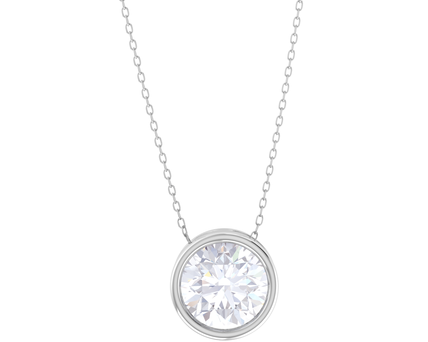 Round Lab Grown Diamond Solitaire Pendant