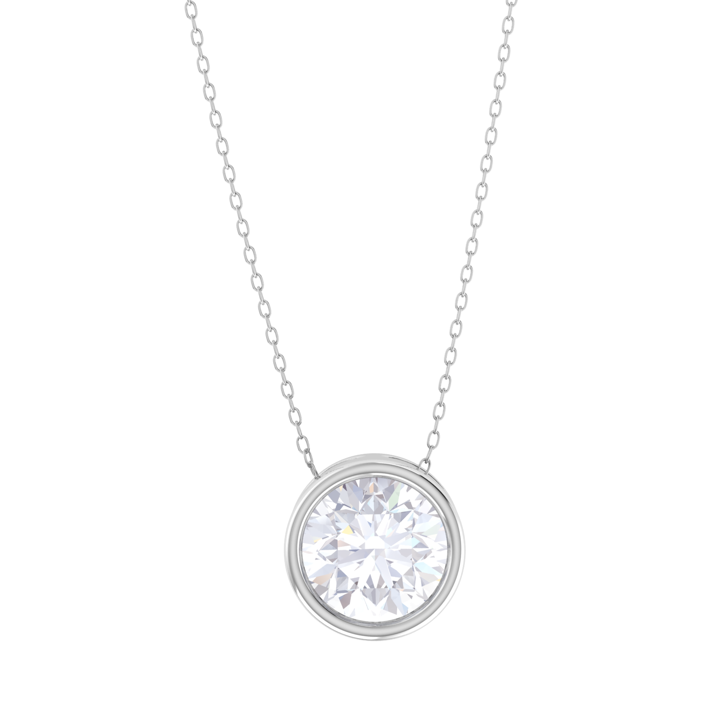 Round Lab Grown Diamond Solitaire Pendant