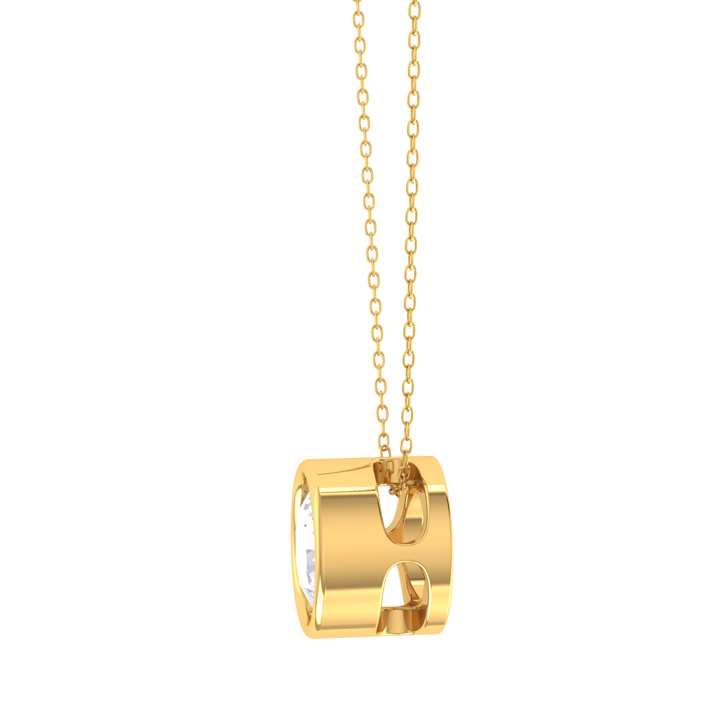 Round Lab Grown Diamond Solitaire Pendant
