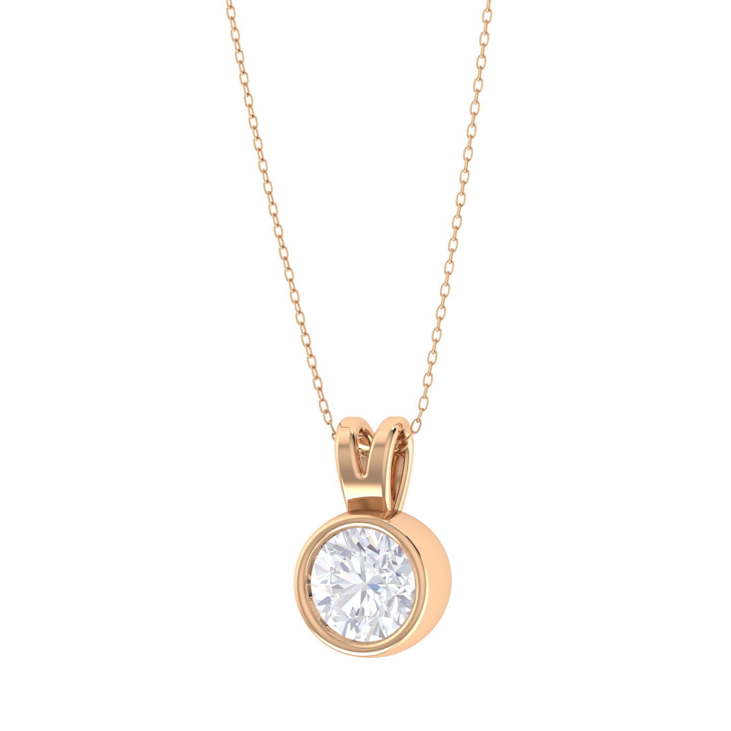 Round Lab Grown Diamond Solitaire Pendant