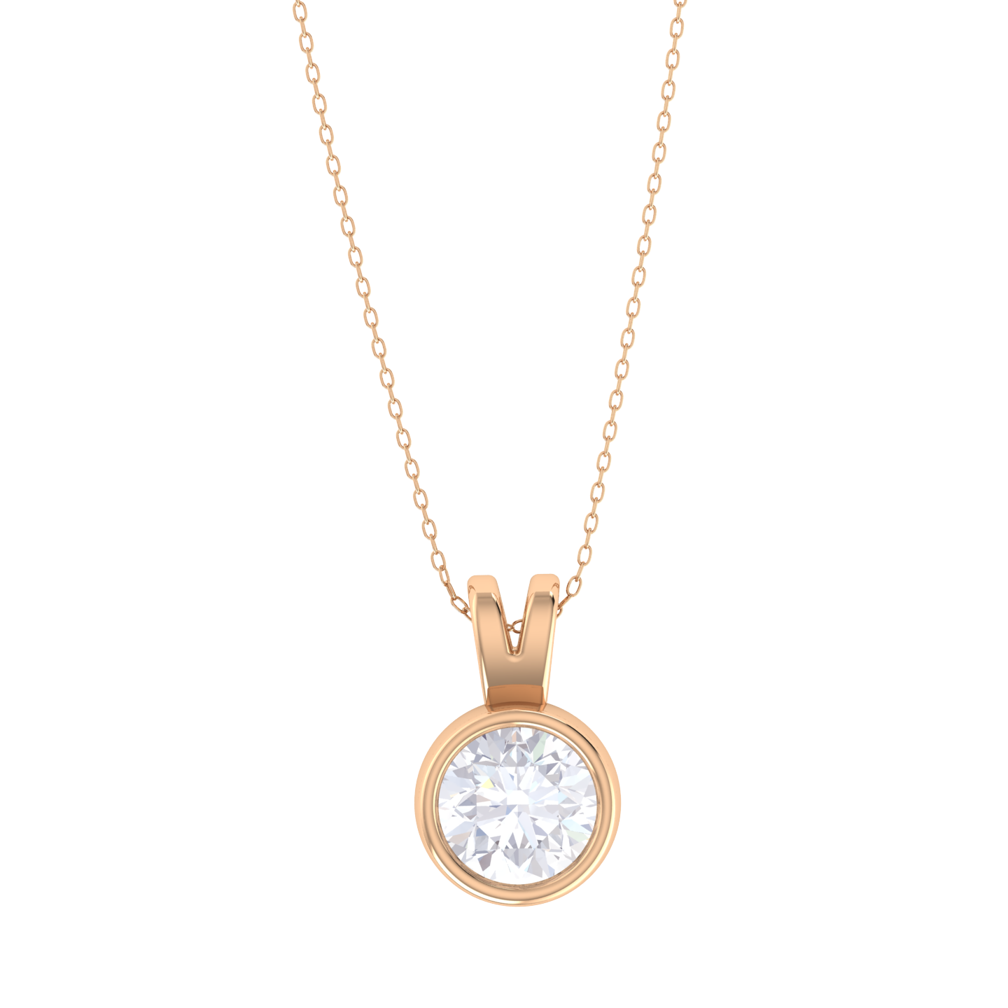 Round Lab Grown Diamond Solitaire Pendant
