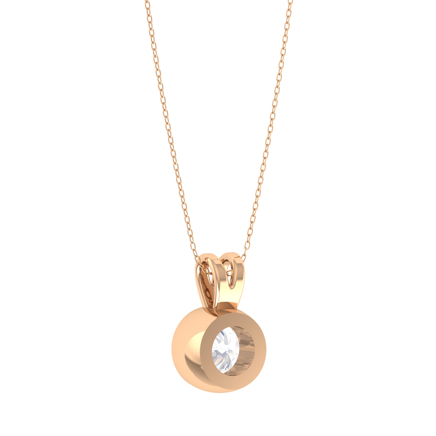 Round Lab Grown Diamond Solitaire Pendant
