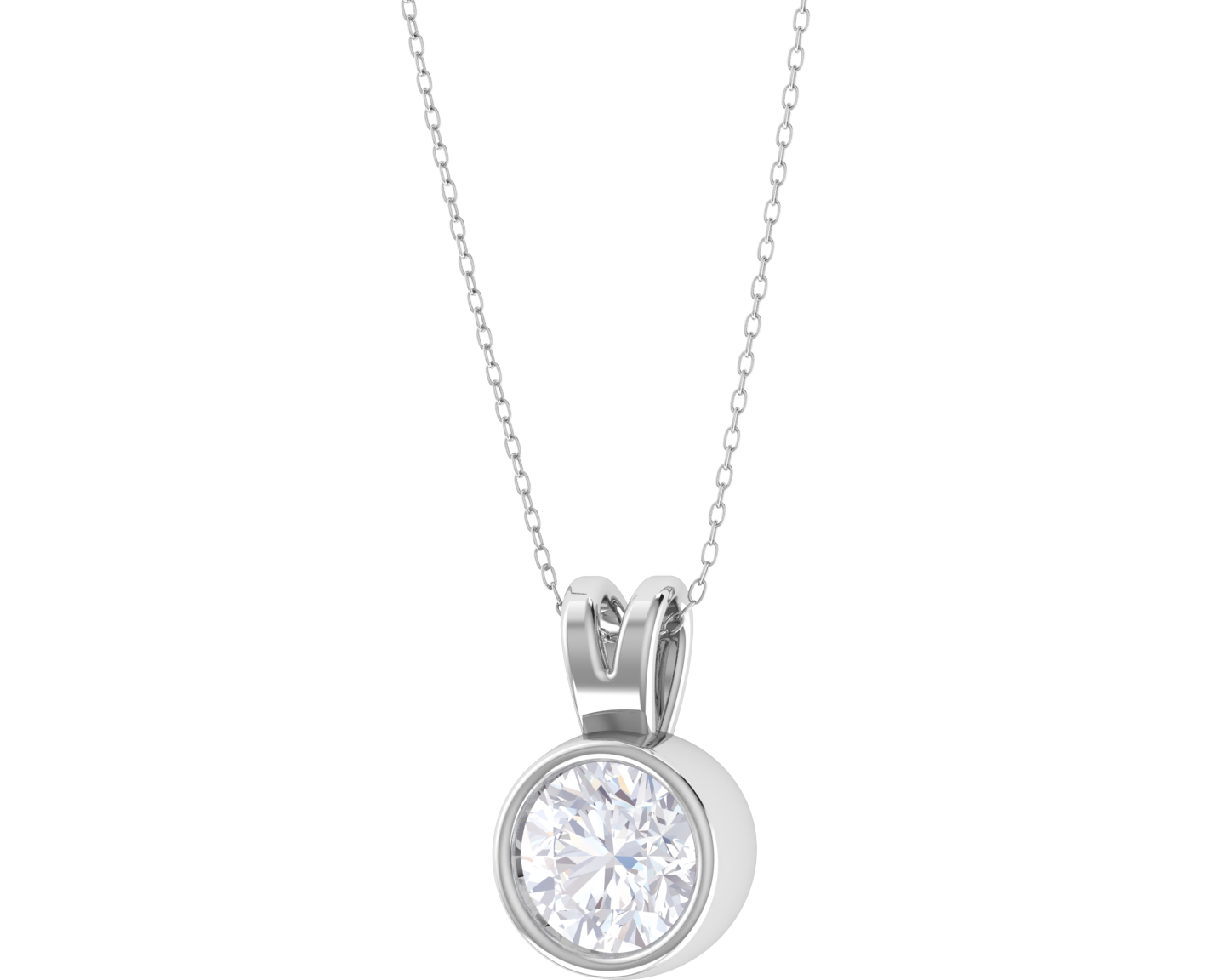 Round Lab Grown Diamond Solitaire Pendant